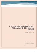 OTF Final Exam (2023-2024) || With All Questions & 100% Accurate Answers