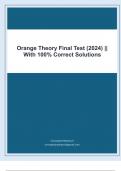 Orange Theory Final Test (2024) || With 100% Correct Solutions