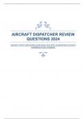 AIRCRAFT DISPATCHER REVIEW QUESTIONS 2024 WITH GUARANTEED ACCURATE ANSWERS(ACTUAL ANSWERS)