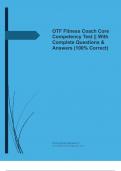 OTF Fitness Coach Core Competency Test || With Complete Questions & Answers (100% Correct)