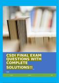 CSDI FINAL EXAM QUESTIONS WITH COMPLETE SOLUTIONS!!