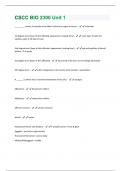 CSCC BIO 2300 Unit 1 Questions And Answers Rated A+