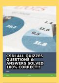 CSDI ALL QUIZZES QUESTIONS & ANSWERS SOLVED 100% CORRECT!!