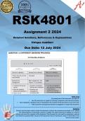 RSK4801 Assignment 2 (COMPLETE ANSWERS) 2024  - DUE 12 July 2024 