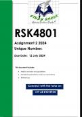 RSK4801 Assignment 2 (QUALITY ANSWERS) 2024