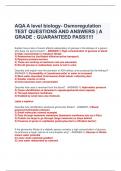 AQA A level biology- Osmoregulation TEST QUESTIONS AND ANSWERS | A GRADE : GUARANTEED PASS!!!!! 
