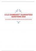 CCLE EXAMSHEET GUARANTEED QUESTIONS 2024 WITH ACCURATE ANSWERS