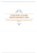 CCEB PART A EXAM QUESTIONSHEET 2024 WITH GUARANTEED ACCURATE ANSWERS