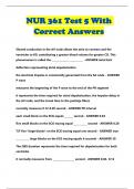 NUR 361 Test 5 With Correct Answers