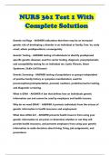 NURS 361 Test 1 With Complete Solution