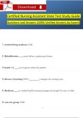 Illinois CNA - Certified Nursing Assistant State Exam Study Guide (2024 / 2025) Expected Questions and Answers (Verified Answers)