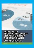 PCI QUALITY TECHNICIAN LEVEL 1 CHAPTER 2 STUDY QUESTIONS WITH CORRECT ANS!!