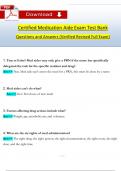 Certified Medication Aide Exam Test Bank 300+ Questions and Verified Answers (2024 / 2025) 100% Guarantee Pass