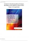 Test Bank For Clinical Nursing Skills and Techniques 10th Edition by Anne Griffin Perry, Patricia A. Potter Chapter 1-43 Complete Guide A+