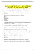  Microbiology 2215 CSCC Exam 1 Study Questions and Answers 2024