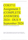 COS3711 Assignment 3 (COMPLETE ANSWERS) 2024 - DUE 9 September 2024