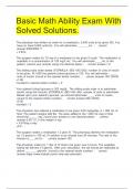 Basic Math Ability Exam With Solved Solutions.