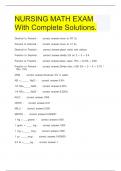 NURSING MATH EXAM With Complete Solutions.