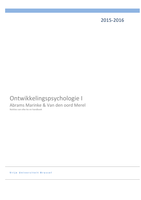 Ontwikkelingspsychologie I - notities en HB in tekstvorm met afbeeldingen