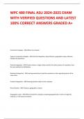 WPC 480 FINAL ASU 2024-2025 EXAM  WITH VERIFIED QUESTIONS AND LATEST  100% CORRECT ANSWERS GRADED A+