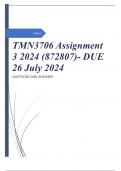 TMN3706 Assignment 3 2024 (872807)- DUE 26 July 2024