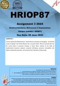 HRIOP87 Assignment 3 (COMPLETE ANSWERS) 2024 (599651) - DUE 28 June 2024