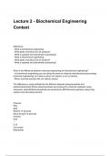 Lecture 2 - Biochemical Engineering Context questions and answers A+ score assured 2024/2025