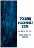 RSK4801 Assignment 2 2024 | Due 12 July 2024