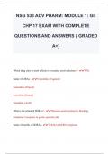 NSG 533 ADV PHARM: MODULE 1: GI:  CHP 17 EXAM WITH COMPLETE  QUESTIONS AND ANSWERS { GRADED  A+} 