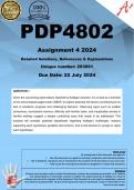 PDP4802 Assignment 4 (COMPLETE ANSWERS) 2024 (293691) - DUE 22 July 2024