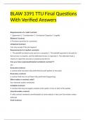 BLAW 3391 TTU Final Questions With Verified Answers