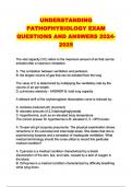 UNDERSTANDING PATHOPHYSIOLOGY EXAM QUESTIONS AND ANSWERS 2024-2025