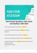 ATLS Practice Questions/ 220+ Terms and Solutions/ 2024-2025