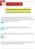 Certified Medical Assistant Exam (2024 / 2025) Expected Questions and Answers (Verified Answers)