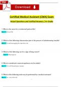 Certified Medical Assistant Exam Questions and Revised Correct Answers (2024 / 2025) 100% Guarantee Pass