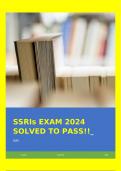 SSRIs EXAM 2024 SOLVED TO PASS!!