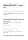 Chapters 1-5 Introduction to Communication Sciences & Disorders Exam 1