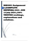 RSK4801 Assignment 2 (COMPLETE ANSWERS) 2024 - DUE 12 July 2024 ;100% TRUSTED workings, explanations and solutions.