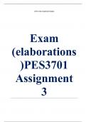 Exam (elaborations) PES3701 Assignment 3 (COMPLETE ANSWERS) 2024 - DUE 30 July 2024 •	Course •	Physical Education and Sports Coaching (PES3701) •	Institution •	University Of South Africa •	Book •	Mentoring in Physical Education and Sports Coaching