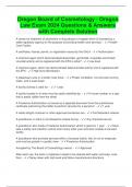 Oregon Board of Cosmetology - Oregon  Law Exam 2024 Questions & Answers  with Complete Solution