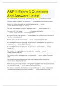 A&P II Exam 3 Questions And Answers Latest.