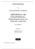 TEST BANK For Abnormal OR Exceptional: Mental Health Literacy for Child and Youth Care 1st Edition By Deborah M. Gural || All Chapters With Appendix 2024 A+