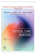 Test Bank for Introduction to Critical Care Nursing 8th Edition  by Mary Lou Sole