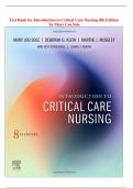 Test Bank for Introduction to Critical Care Nursing 8th Edition  by Mary Lou Sole