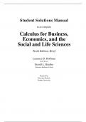 SOLUTION MANUAL For Calculus for Business, Economics, and the Social and Life Sciences 10th Edition By Laurence D. Hoffman , Gerald L. Bradley || Updated Version A+