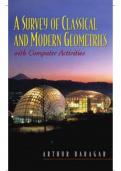 A SURVEY OF CLASSICAL AND MODERN GEOMETRIES  WITH COMPUTER ACTIVITIES 1ST EDITION BY ARTHUR BARAGAR SOLUTION MANUAL