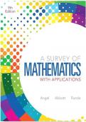 A SURVEY OF MATHEMATICS WITH APPLICATIONS 9TH EDITION BY ALLEN R. ANGEL, CHRISTINE D. ABBOTT, DENNIS C. RUNDE SOLUTIONS MANUAL