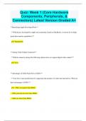 Quiz: Week 1 (Core Hardware Components, Peripherals, &  Connectors) Latest Version Graded A+