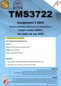 TMS3722 Assignment 3 (COMPLETE ANSWERS) 2024 (698937) - DUE 26 July 2024