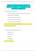 Networking Essentials Guide 7th Edition- Chapter 13 Questions and  Answers Graded A+